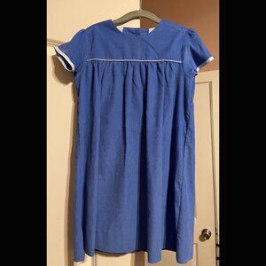 TBBC NWT Short Sleeve McFerran Frock (Corduroy) - Barbados Blue w Buckhead Blue